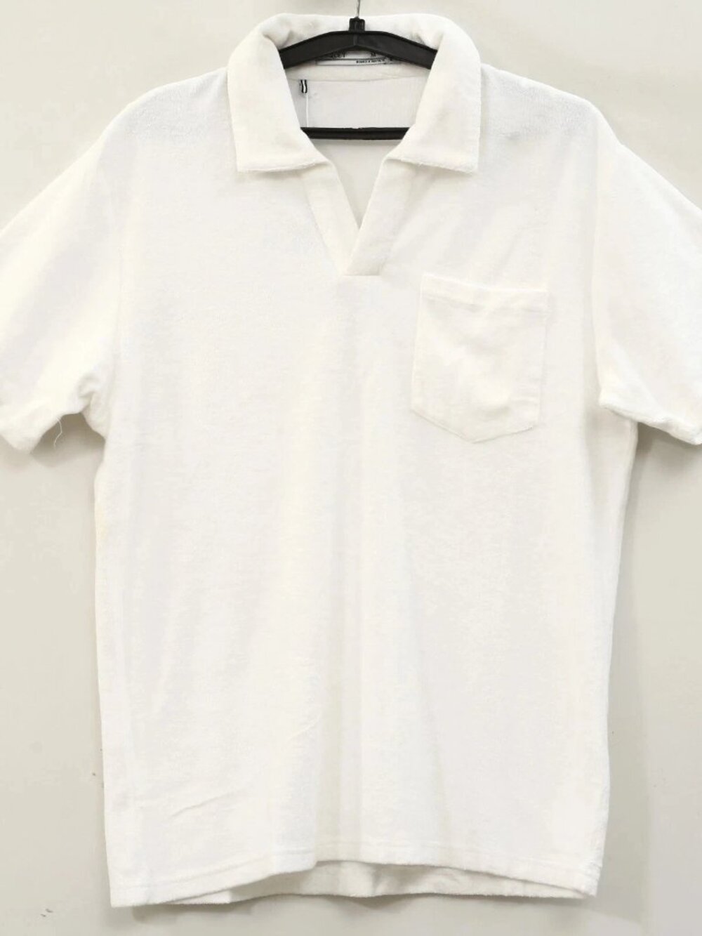 Criquet Terrycloth Polo Men's T-Shirt Short Sleeve Collar Solid White XL 290253